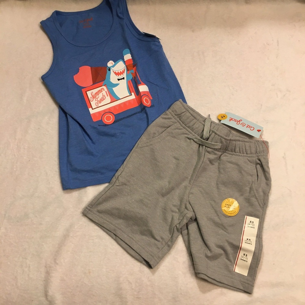 New with tags boys‎ summer outfit xs 4/5 shorts tank